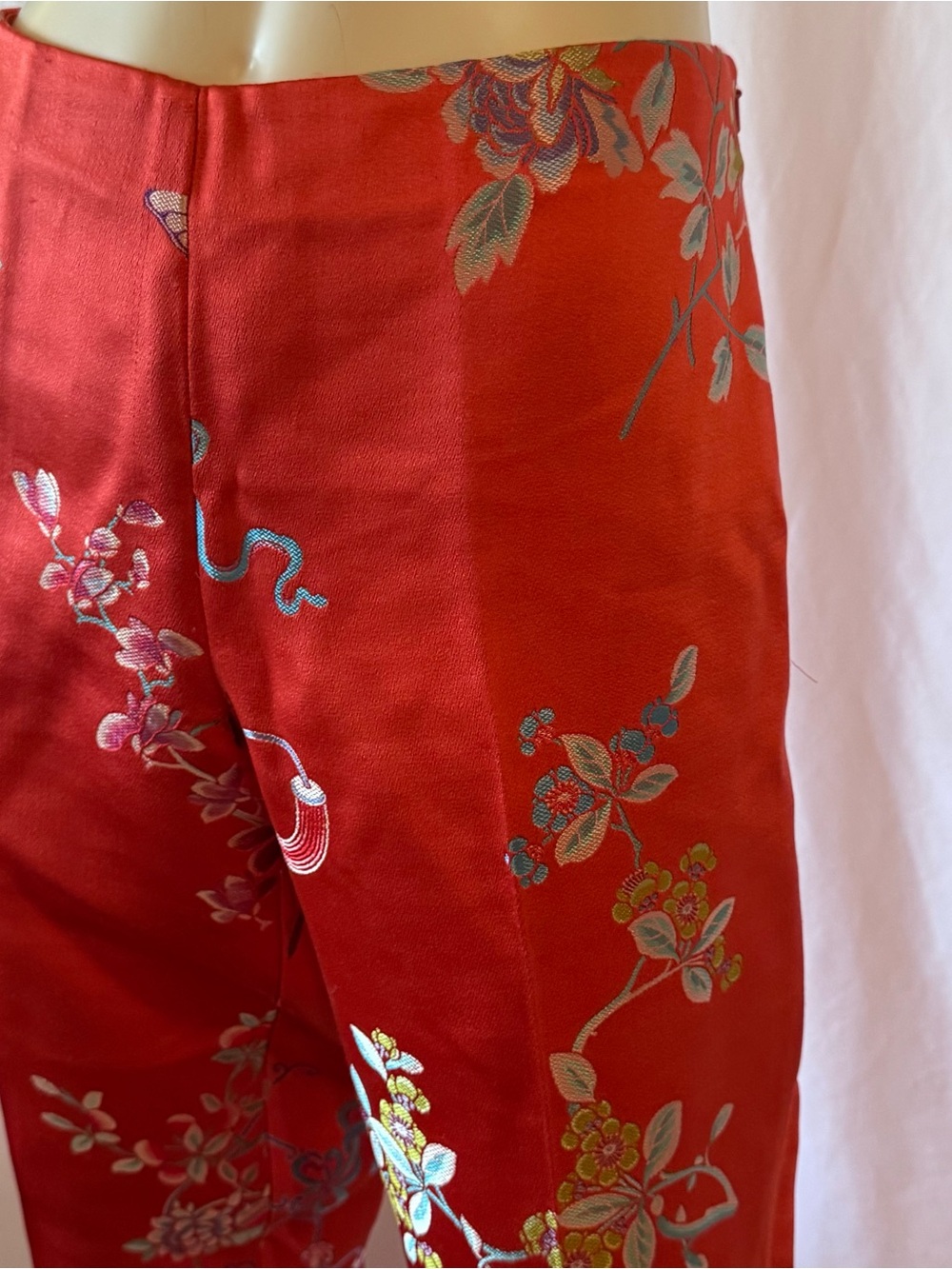 Ralph Lauren Sport: Red Floral Brocade Pants. Size 8-10 - Picture 6 of 16